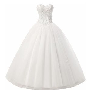 Ivory Embellished Top Ball Gown